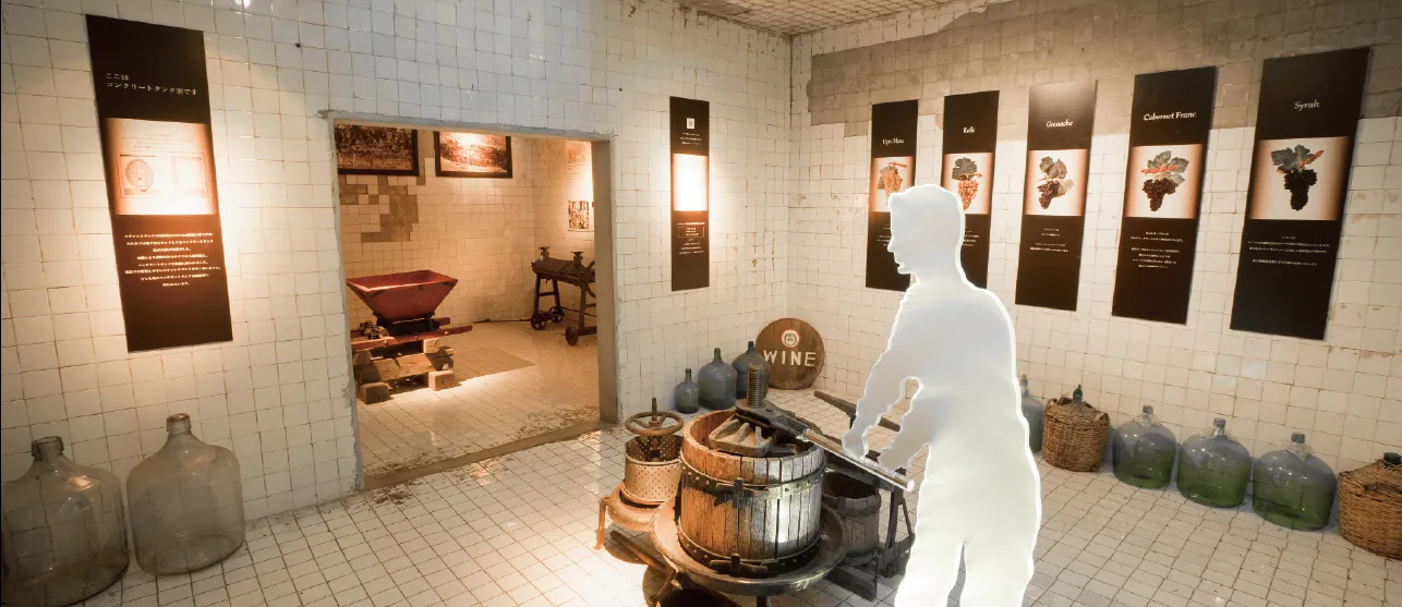 地下セラー見学